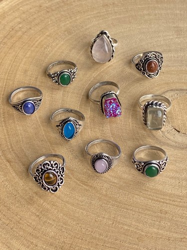 Gemstone rings job lot bundle - rings,