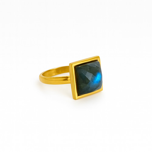 Varg labradorite square ring - labradorite,