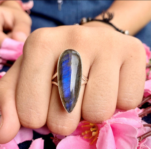 Labradorite ring 925 sterling - ring,