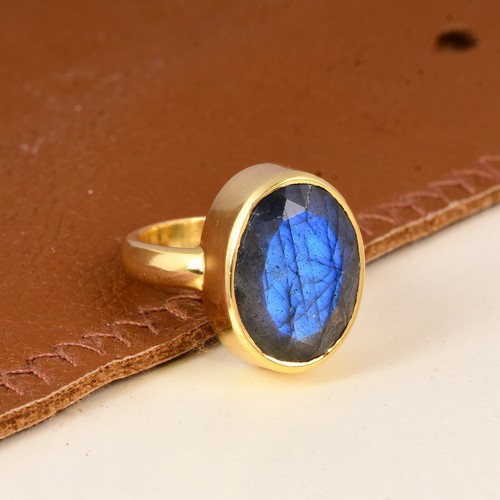 Oval labradorite ring - oval,