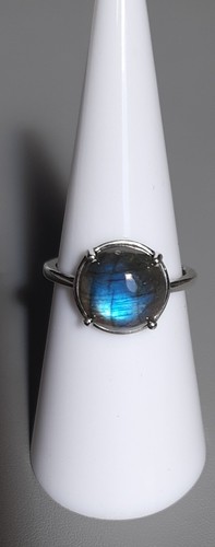 Labradorite solitaire ring - labradorite,