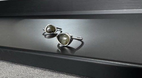 Silver labradorite ring - silver,