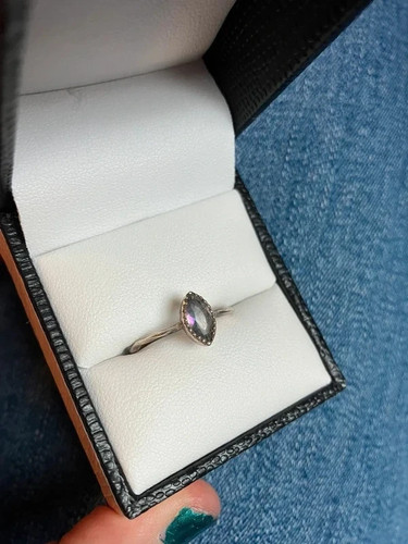 Sterling silver marquise-cut