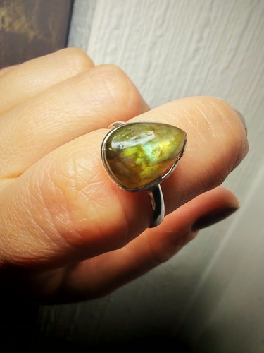 Labradorite tear drop crystal - labradorite,