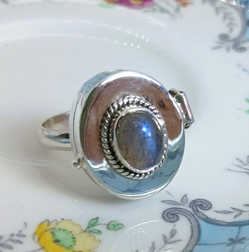 Large labradorite poison box - labradorite,